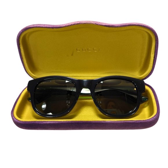 Gucci Accessories - Gucci Sunglasses GG003S Gray Frames Red Green Stripe Arms w/Case